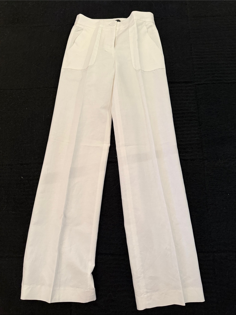 Armani Exchange White Logo Tag on Cream Garment